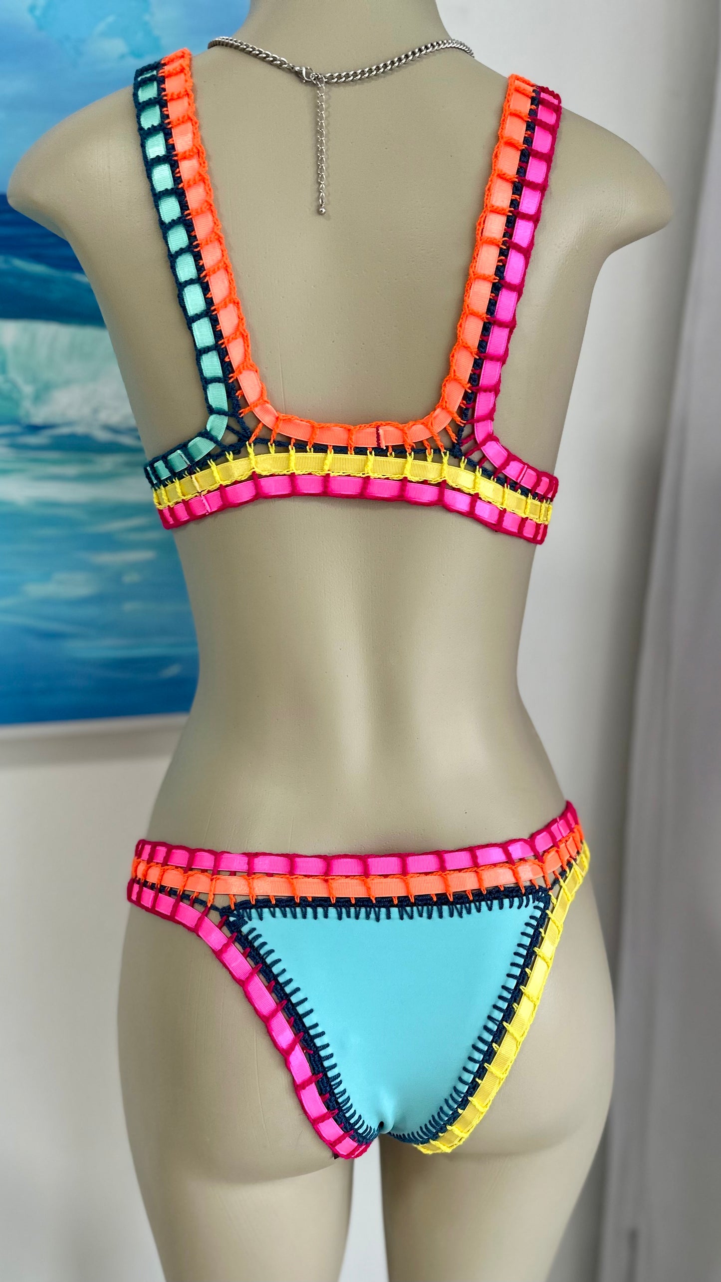 Candy Bikini Set / Reversible Handmade Swimsuit