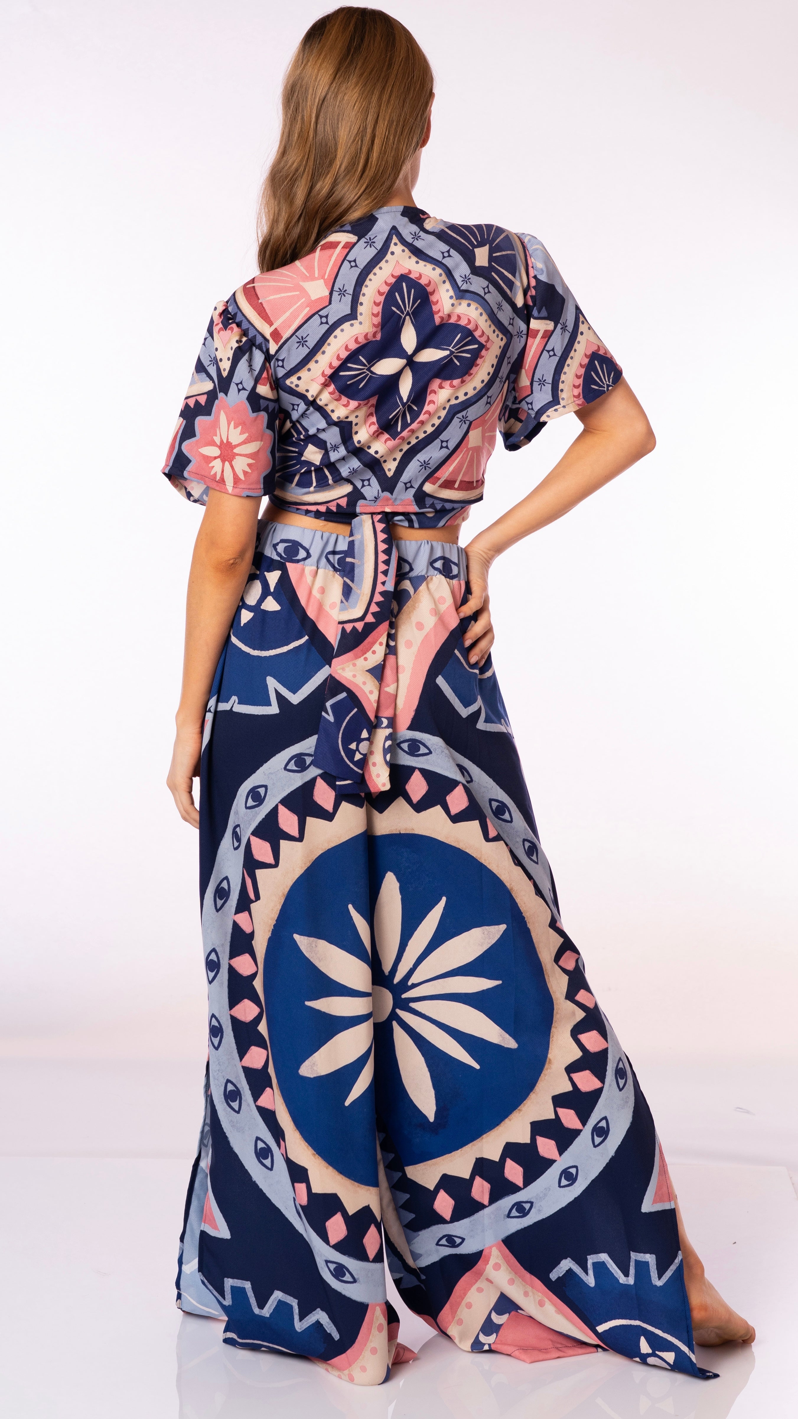 Leave Clover Set / Pantalon Palazzo / Top