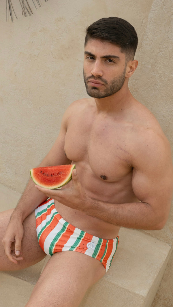 Watermelon Low Rise Men Brief Bikini Swimwear