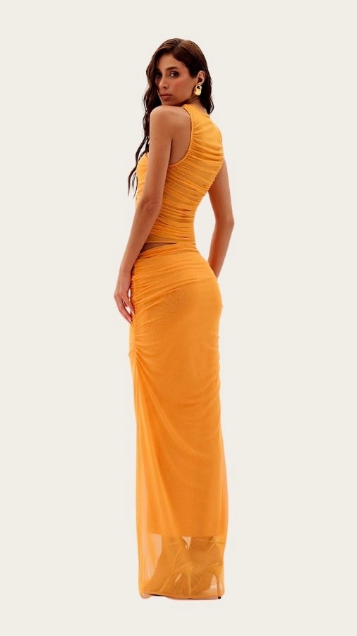 Chloe Set / Top Strapless & Falda Fruncida