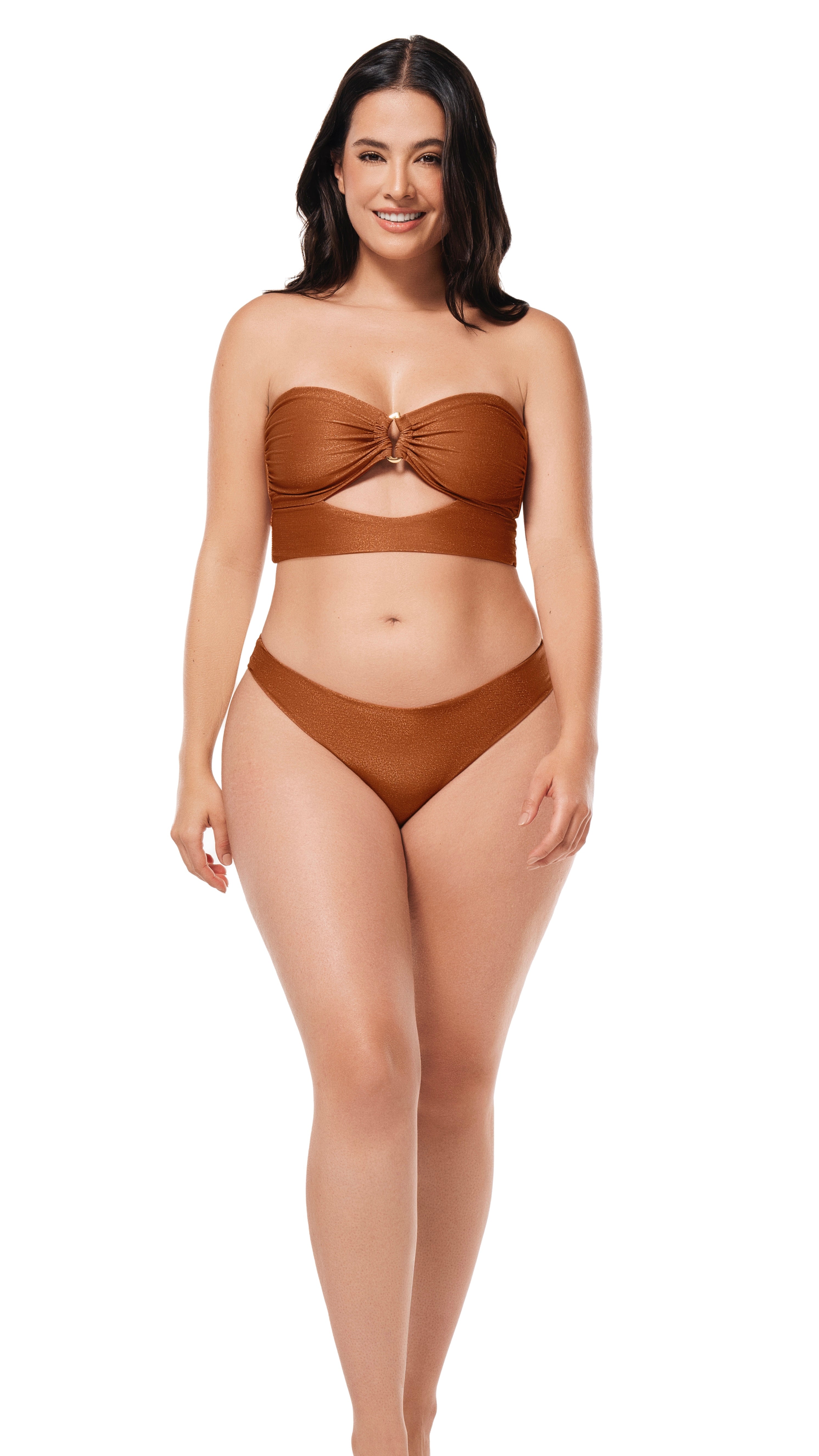 Ambar Bikini Set / Strapless / Cheeky Bottom / Shinny Fabric