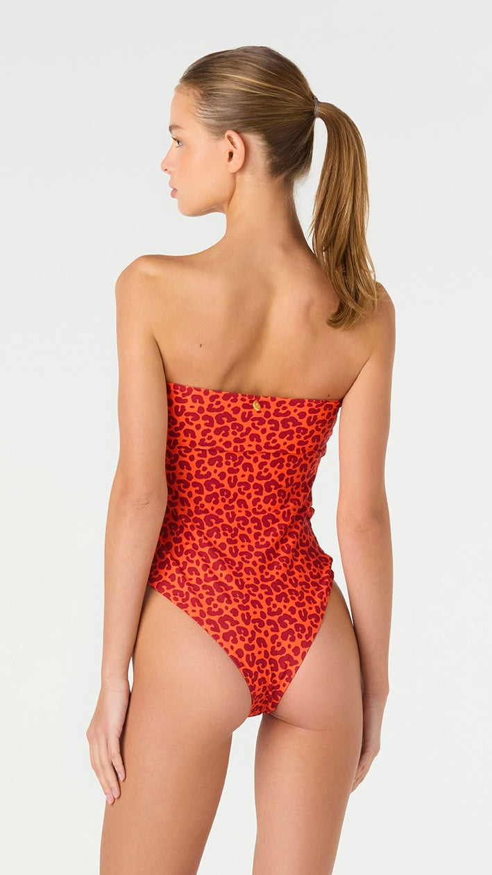 Wild Flame Onepiece / Animal Print Red