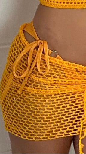 Sunny Set (Mini Falda / Crop Top) Crochet Handmade / One Size / Varios Colores