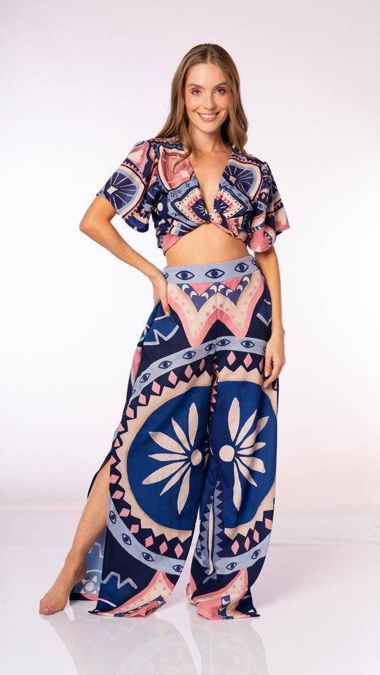 Leave Clover Set / Pantalon Palazzo & Top