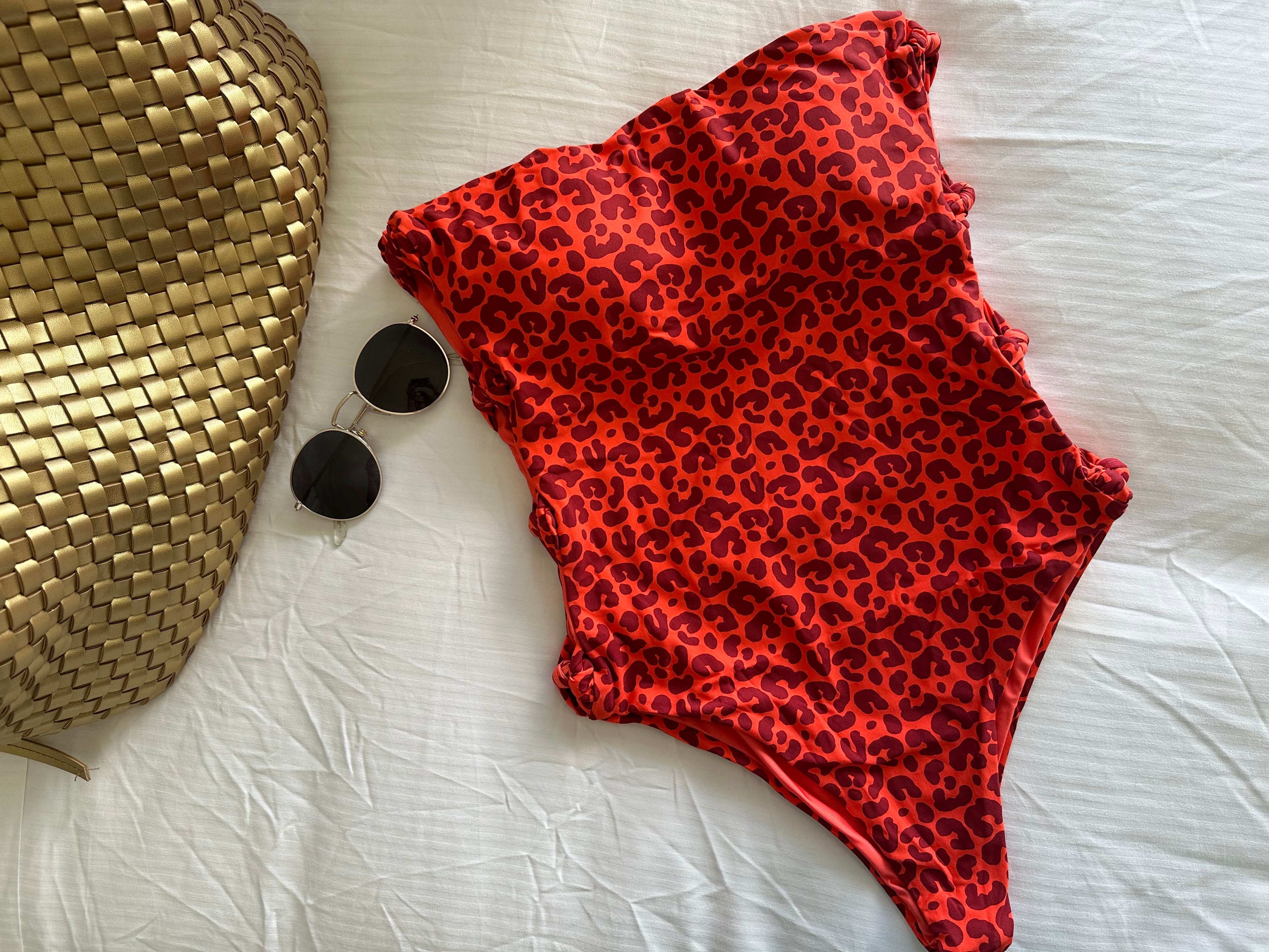 Wild Flame Onepiece / Animal Print Red