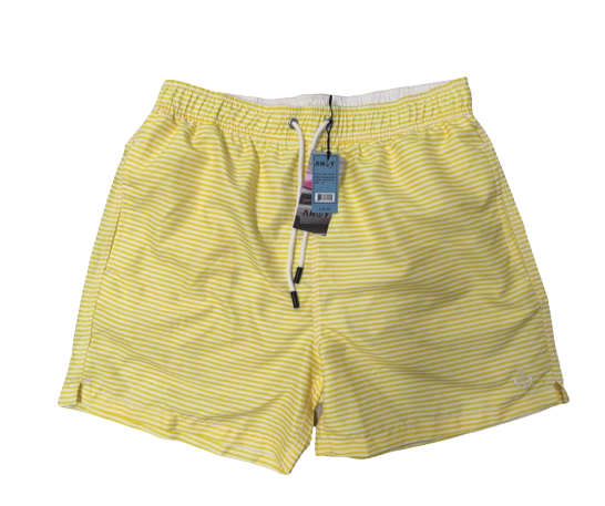 Sandy Stripes Swim Short, Slim Fit