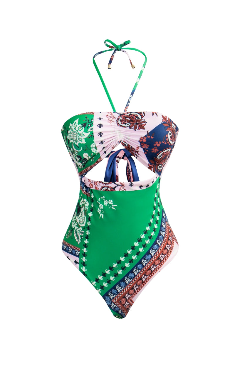 Marcella One Piece Swimsuit / Strapless / Reversible Azul Marino